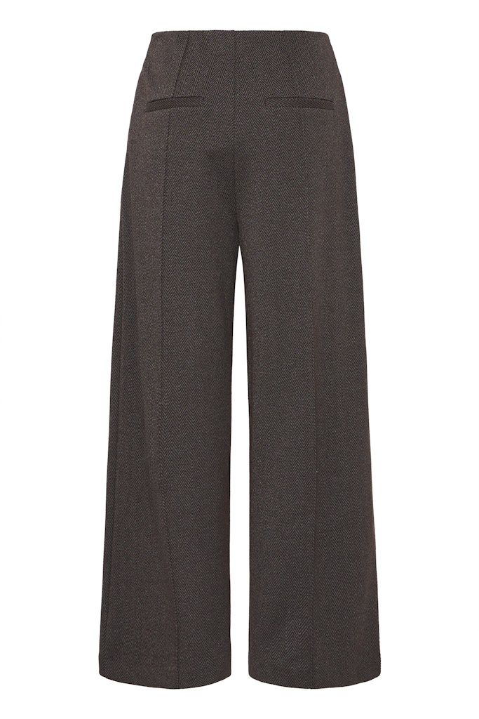 Kate Jacquard Trousers in Black Brown Herringbone