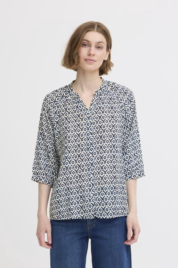 Marrakech Shirt in Total Eclipse Ikat Tile