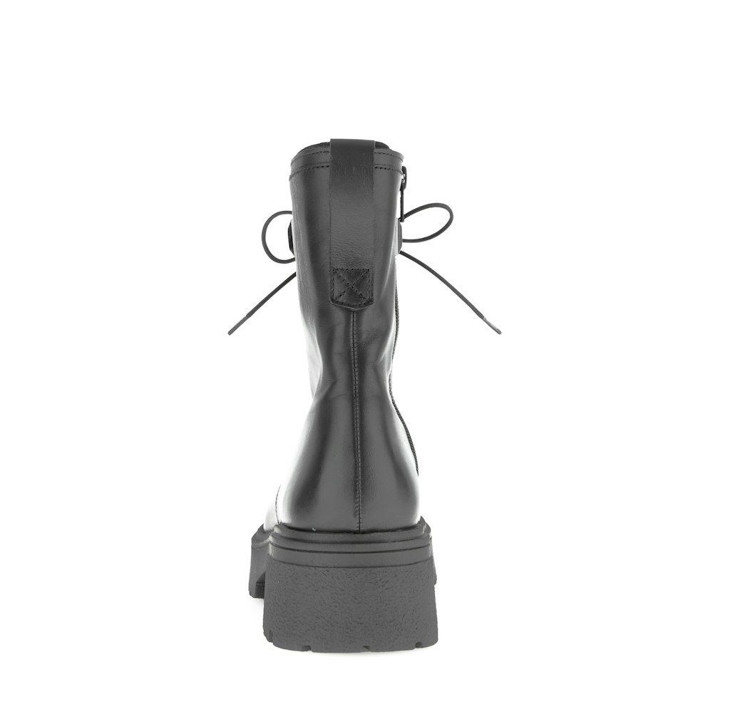 Lace-Up Leather Boots in Black