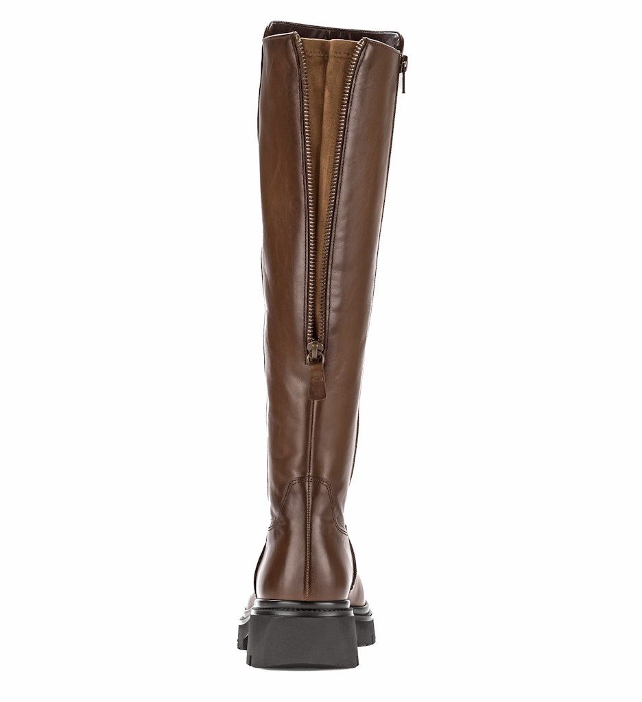 Sporty Boots with Back Zipper in Brown