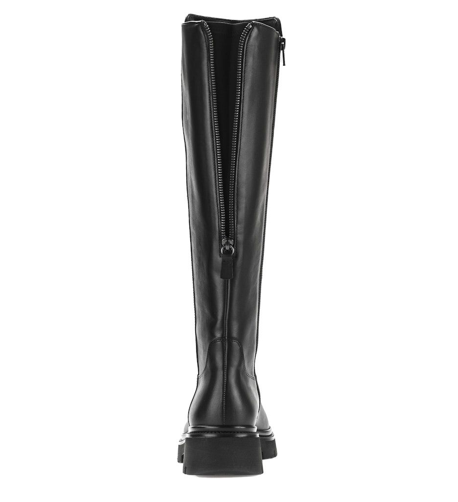 Sporty Boots with Back Zipper in Black