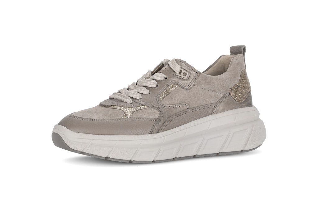 Lace-up Low Sneaker in Beige