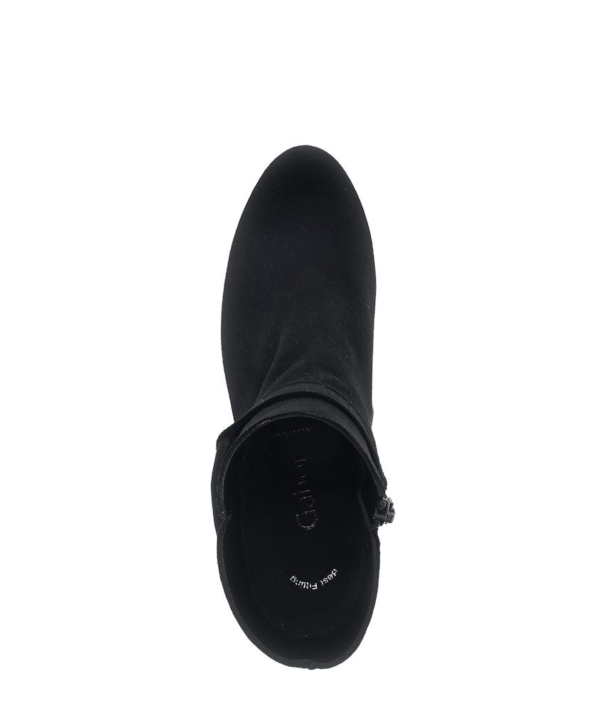 Leather Ankle Boots with Strap Detail in Black