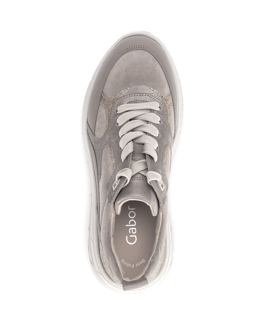 Lace-up Low Sneaker in Beige