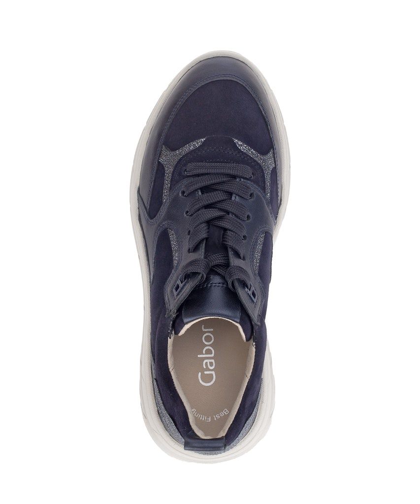 Lace-up Low Sneaker in Navy