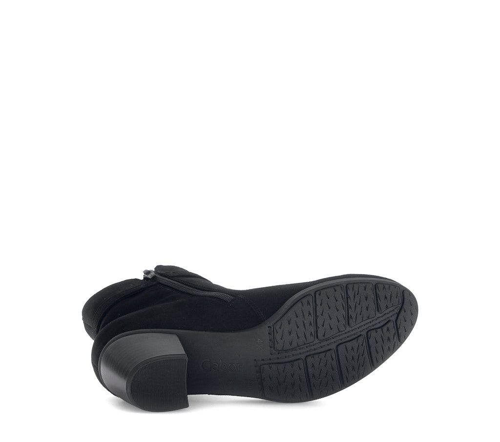 Leather Ankle Boots with Strap Detail in Black