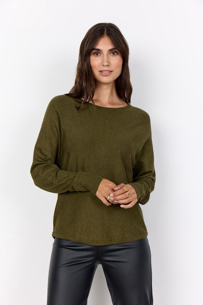 Dollie Pullover in Dark Olive Mel