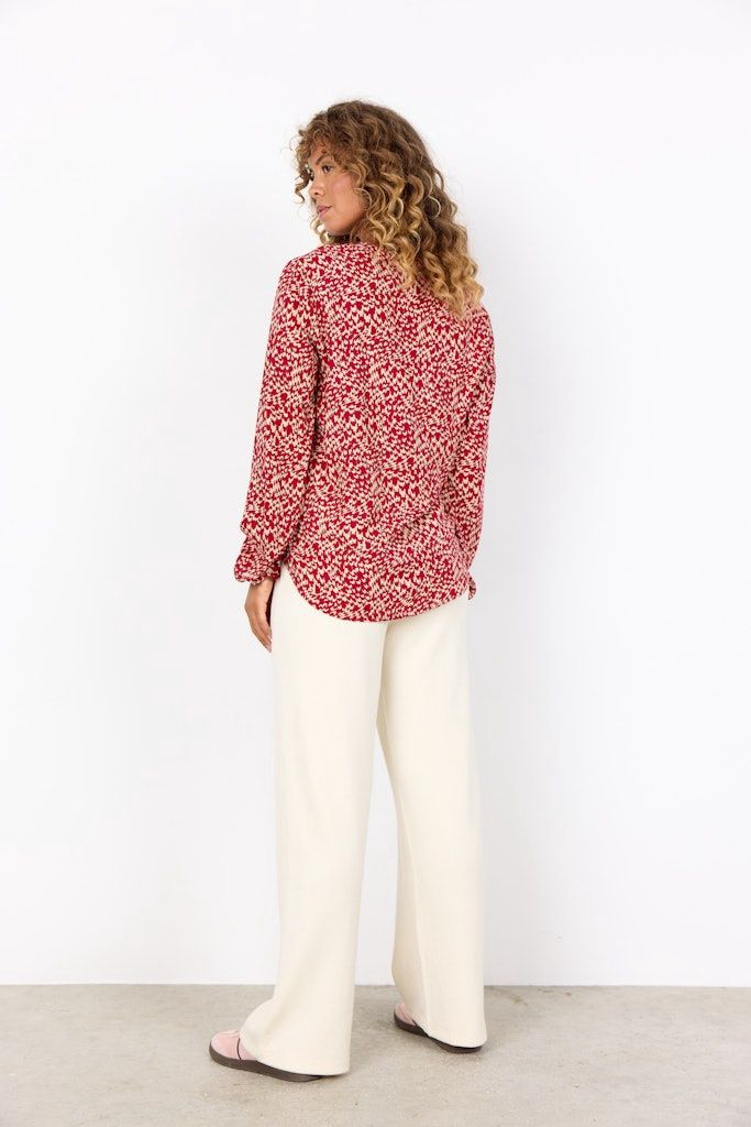 Van Blouse in Red Combi