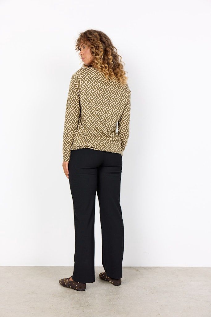 Felicity Blouse in Dark Olive Combi