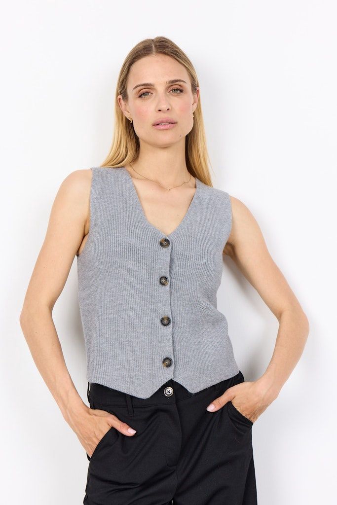 Kanita Waistcoat in Med Grey Melange
