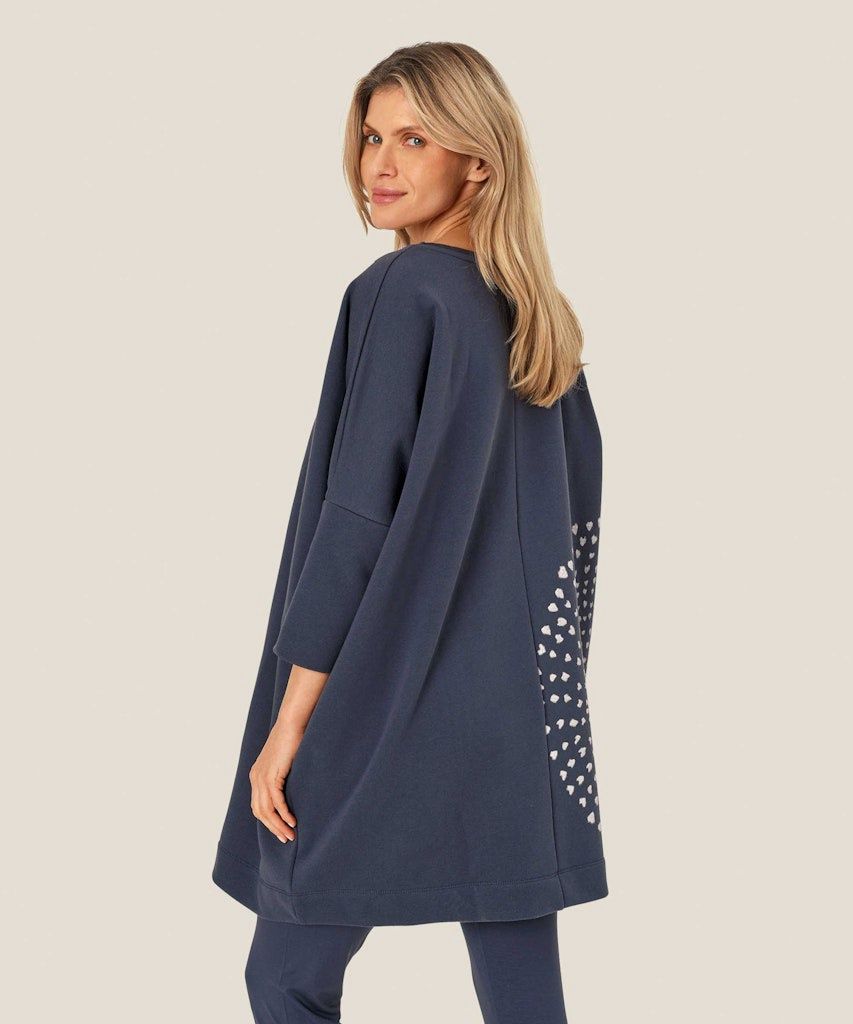 Gabini 3/4 sleeve Tunic in Mood Indigo