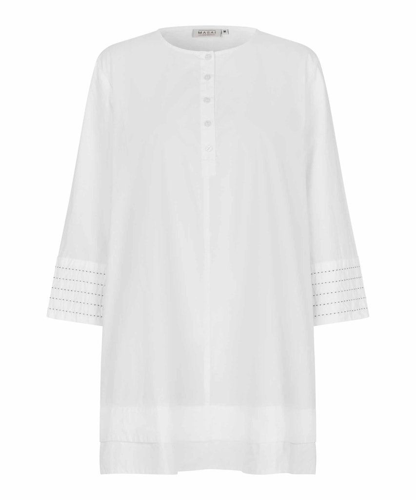 Gisalle 3/4 sleeve Tunic in White