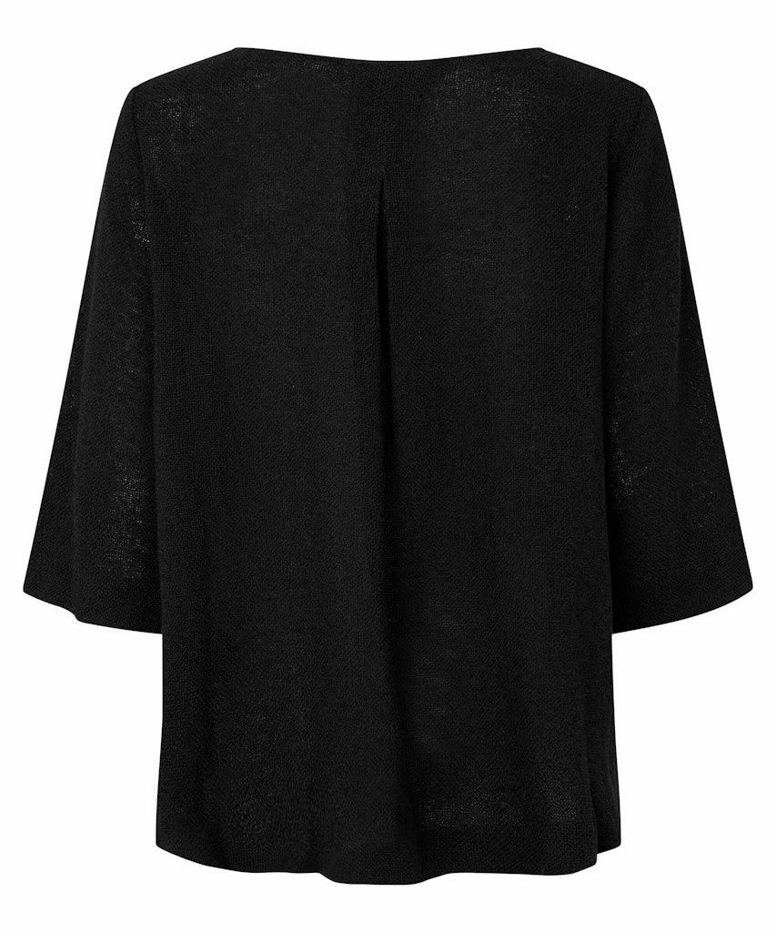 Dovinia 3/4 sleeve Top in Black