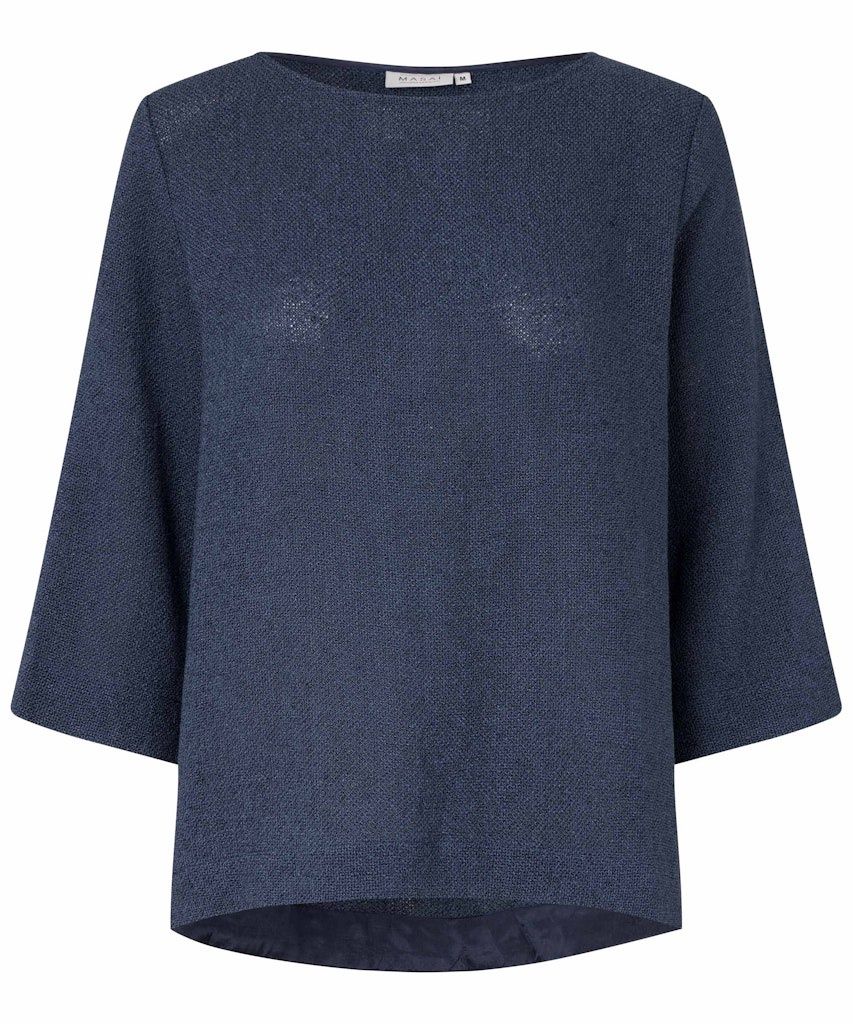 Dovinia 3/4 sleeve Top in Mood Indigo