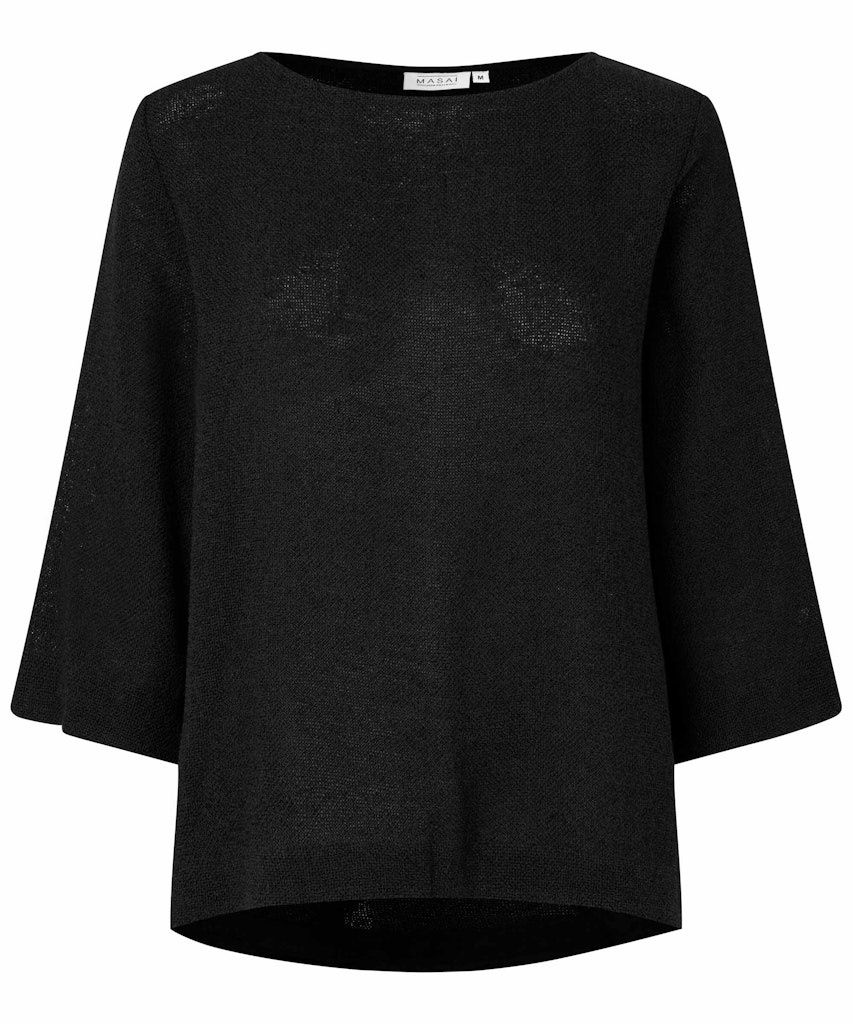 Dovinia 3/4 sleeve Top in Black