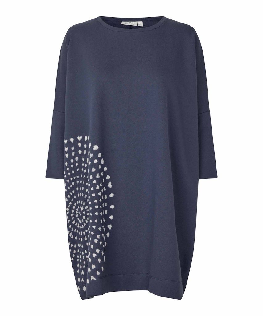 Gabini 3/4 sleeve Tunic in Mood Indigo