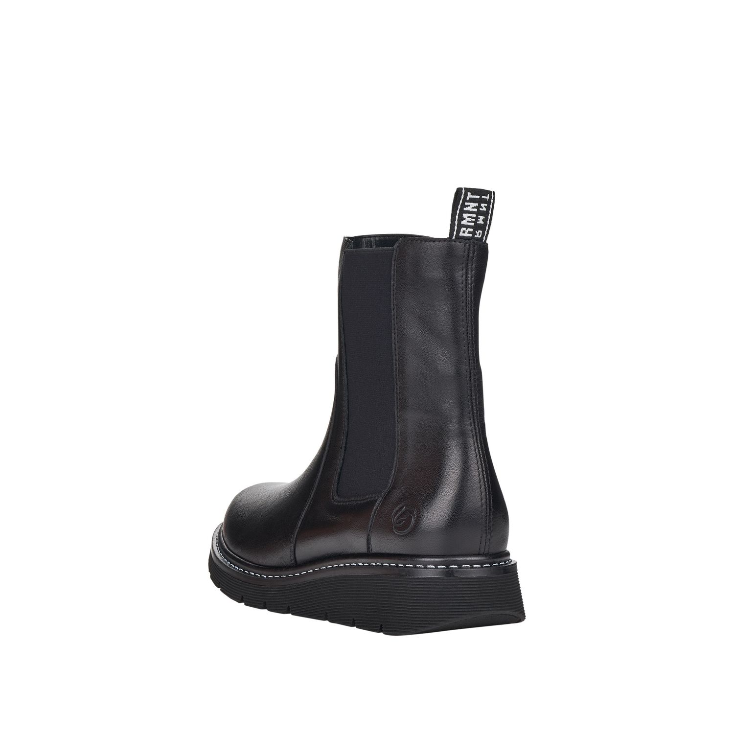 Leather Ankle Boots with Side Zipper in Black