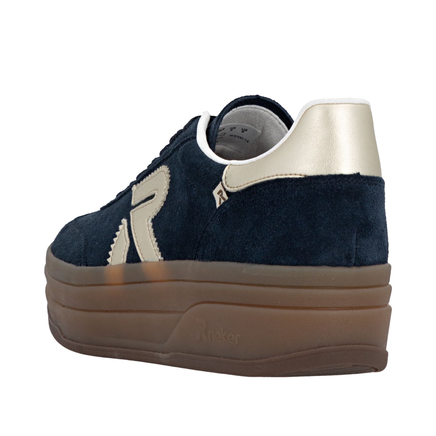 Lace-Up Suede Shoes in Navy