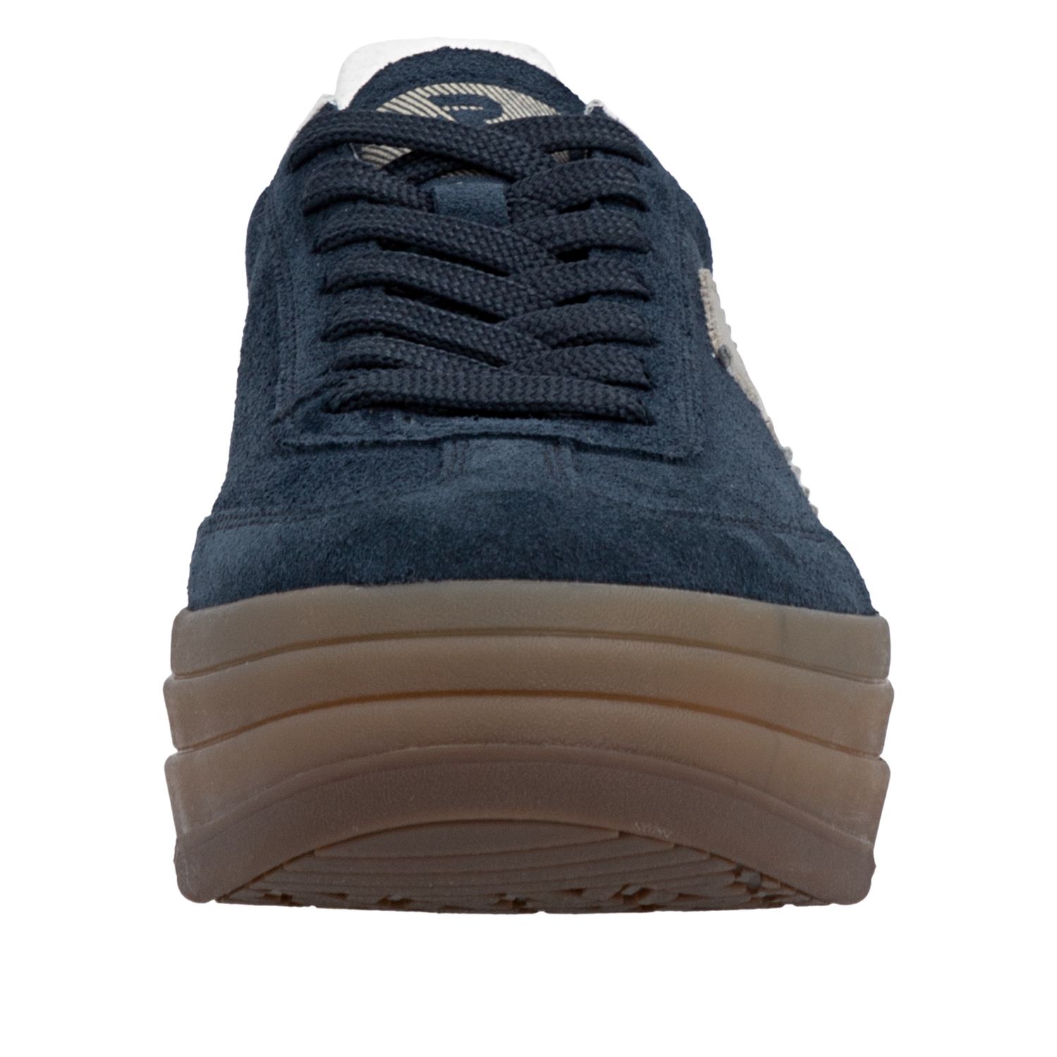 Lace-Up Suede Shoes in Navy