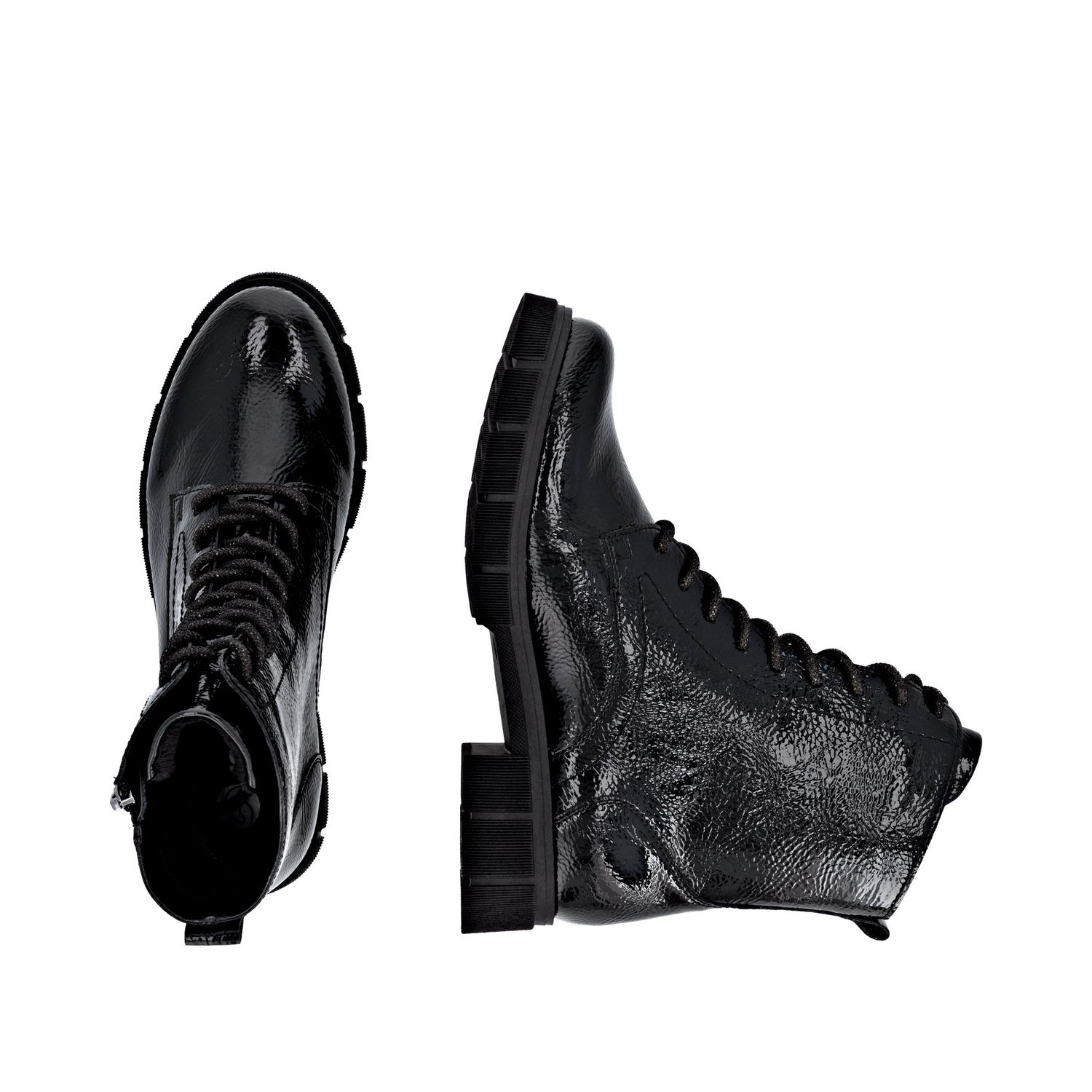 Lace-Up Ankle Boots in Black