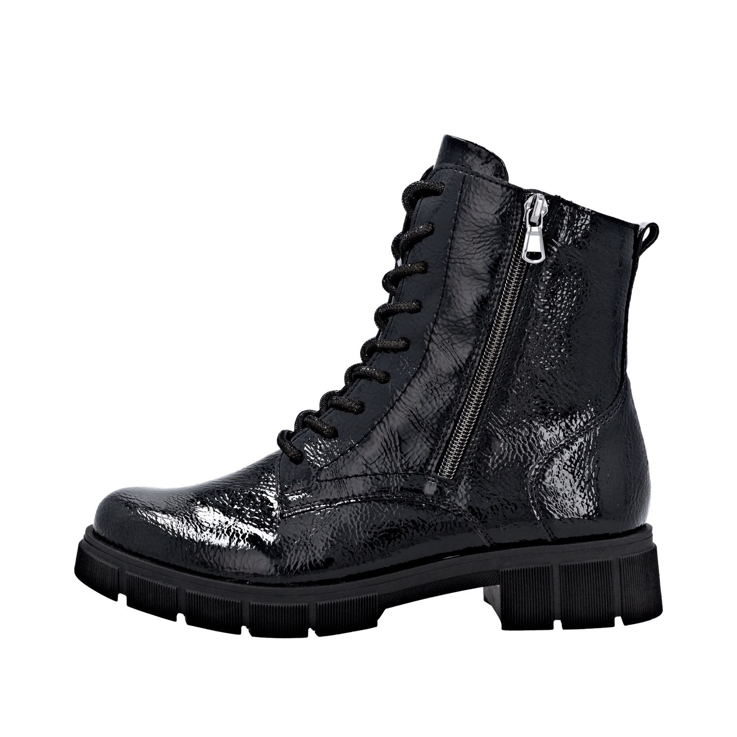 Lace-Up Ankle Boots in Black