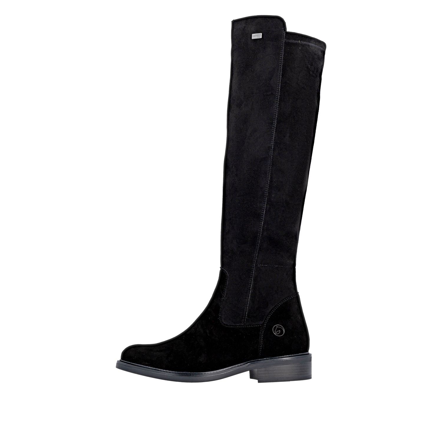 Knee High Suede Boots with Side Zipper in Black
