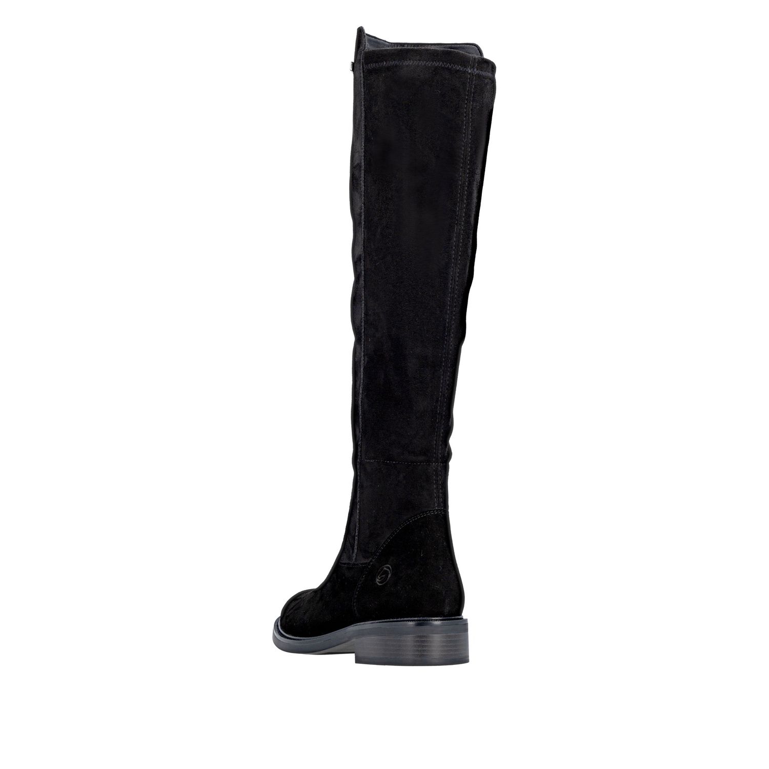 Knee High Suede Boots with Side Zipper in Black
