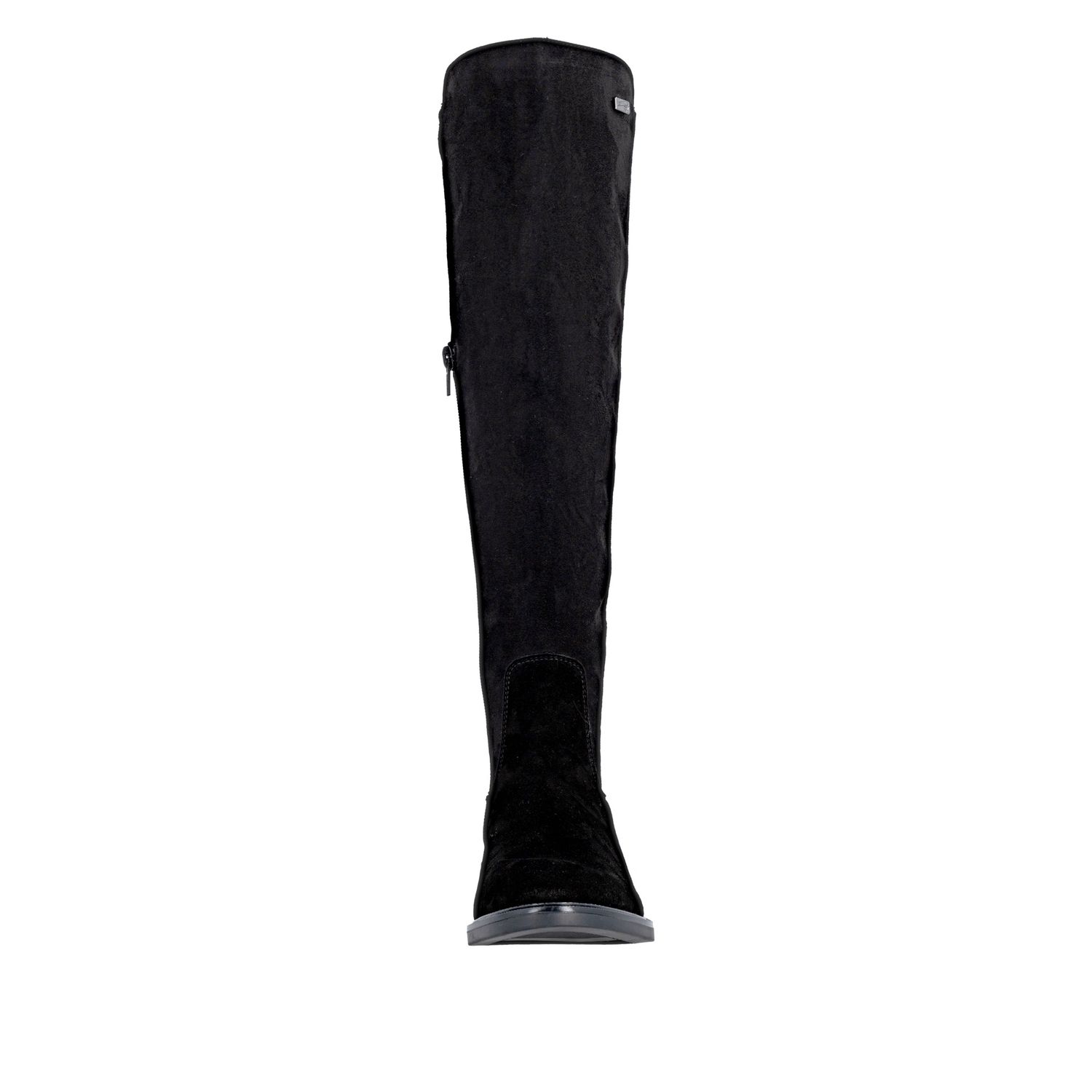 Knee High Suede Boots with Side Zipper in Black