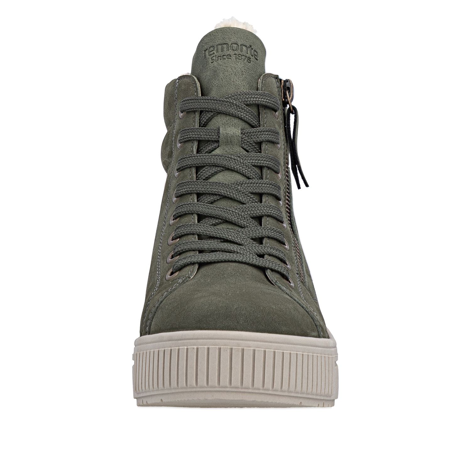 Ankle Boots with Side Zipper in Green