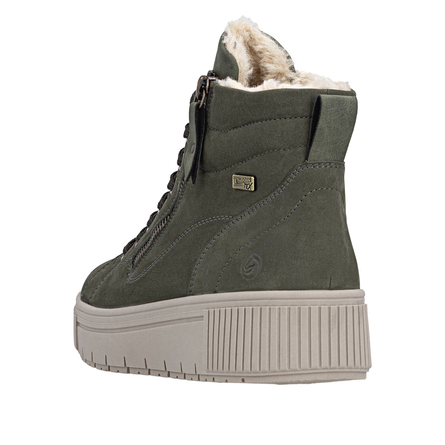 Ankle Boots with Side Zipper in Green