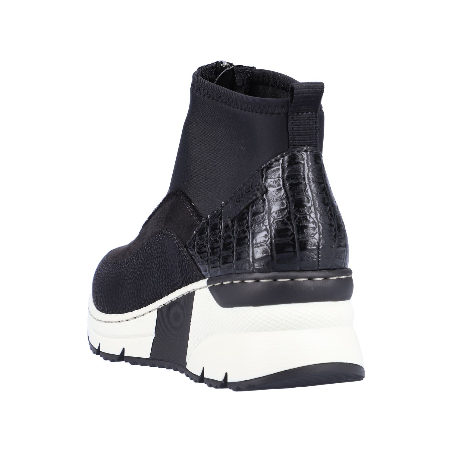 Ankle Boots with Front Zipper in Black