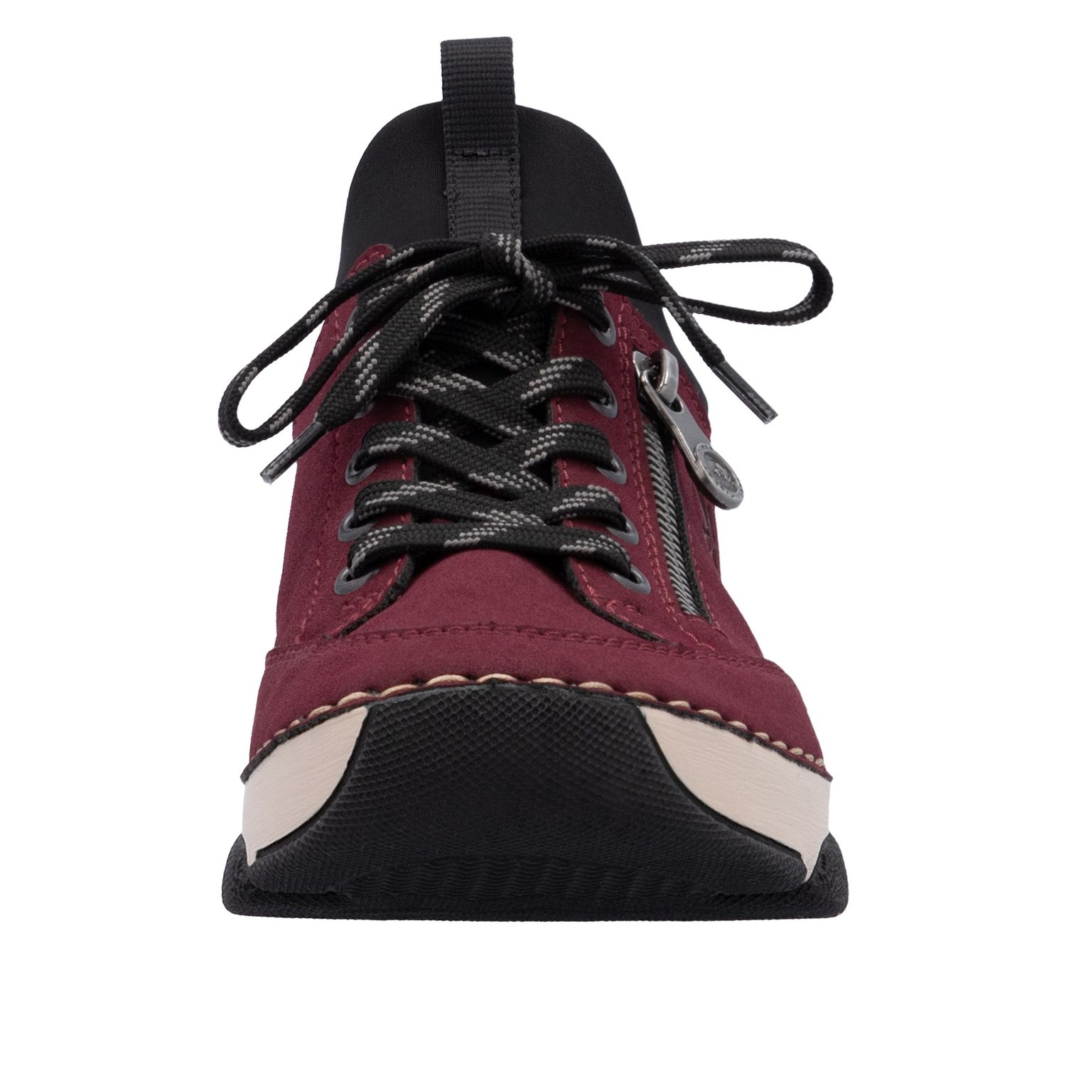 Leather Sneakers with Zipper in Red