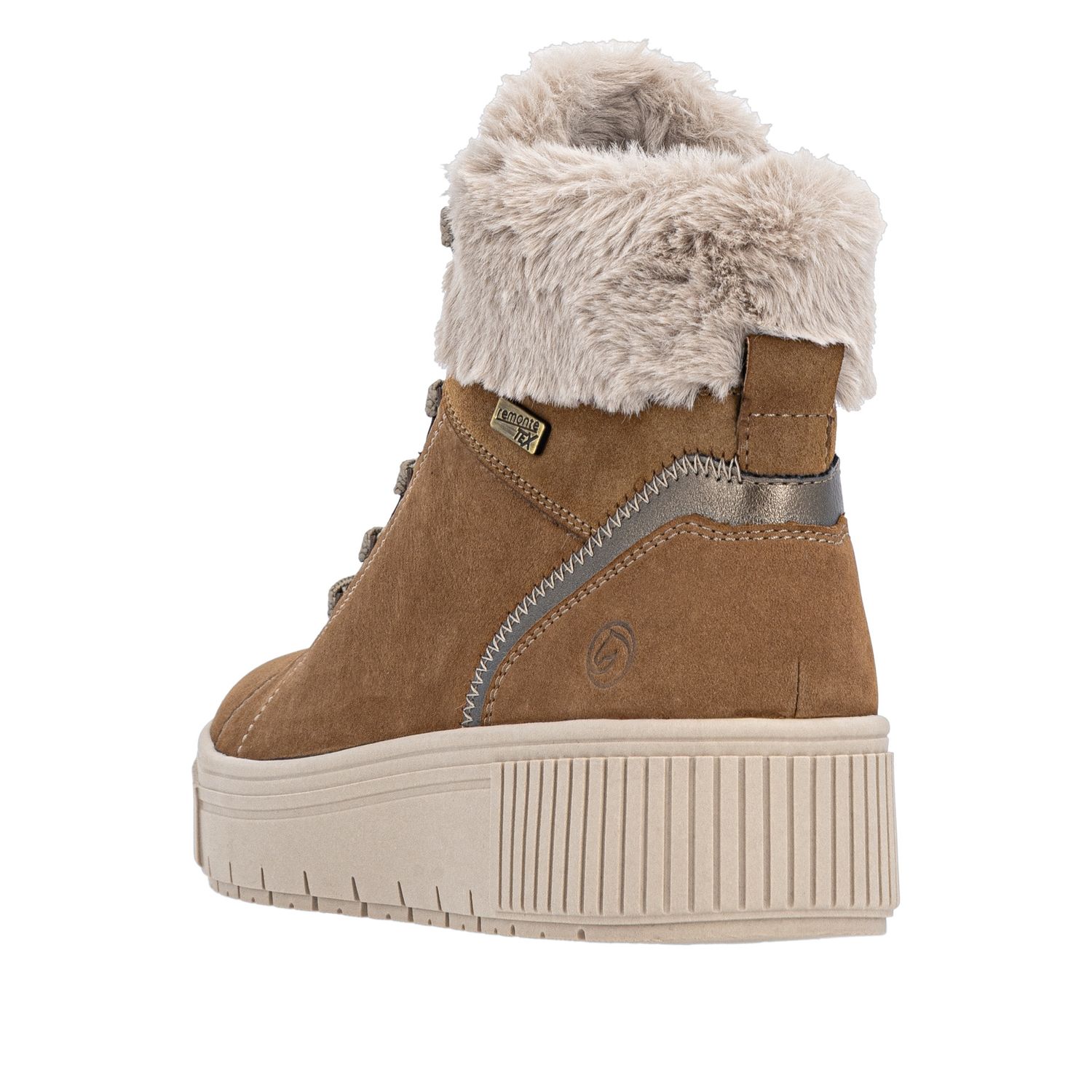 Suede Lace-Up Boots in Brown