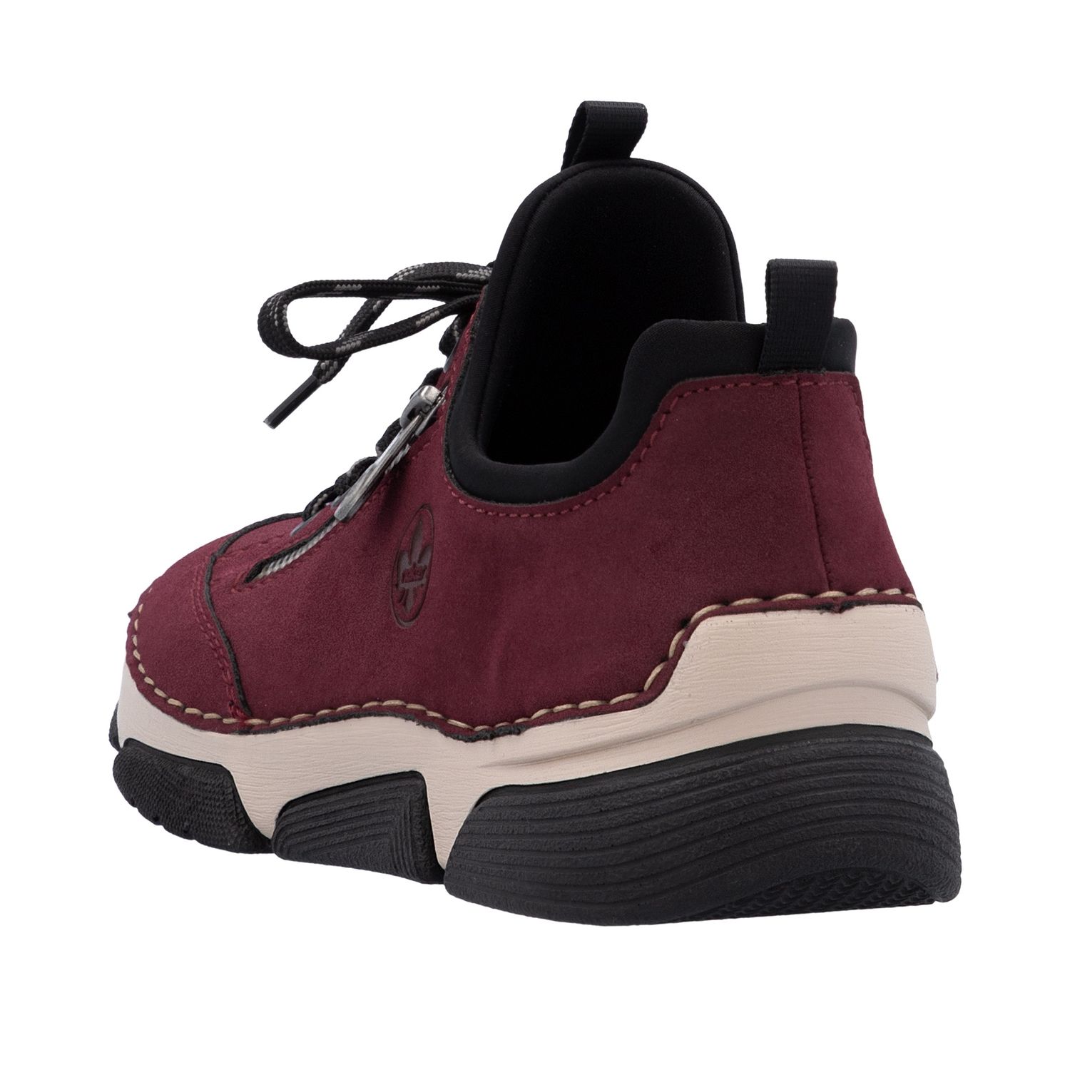 Leather Sneakers with Zipper in Red