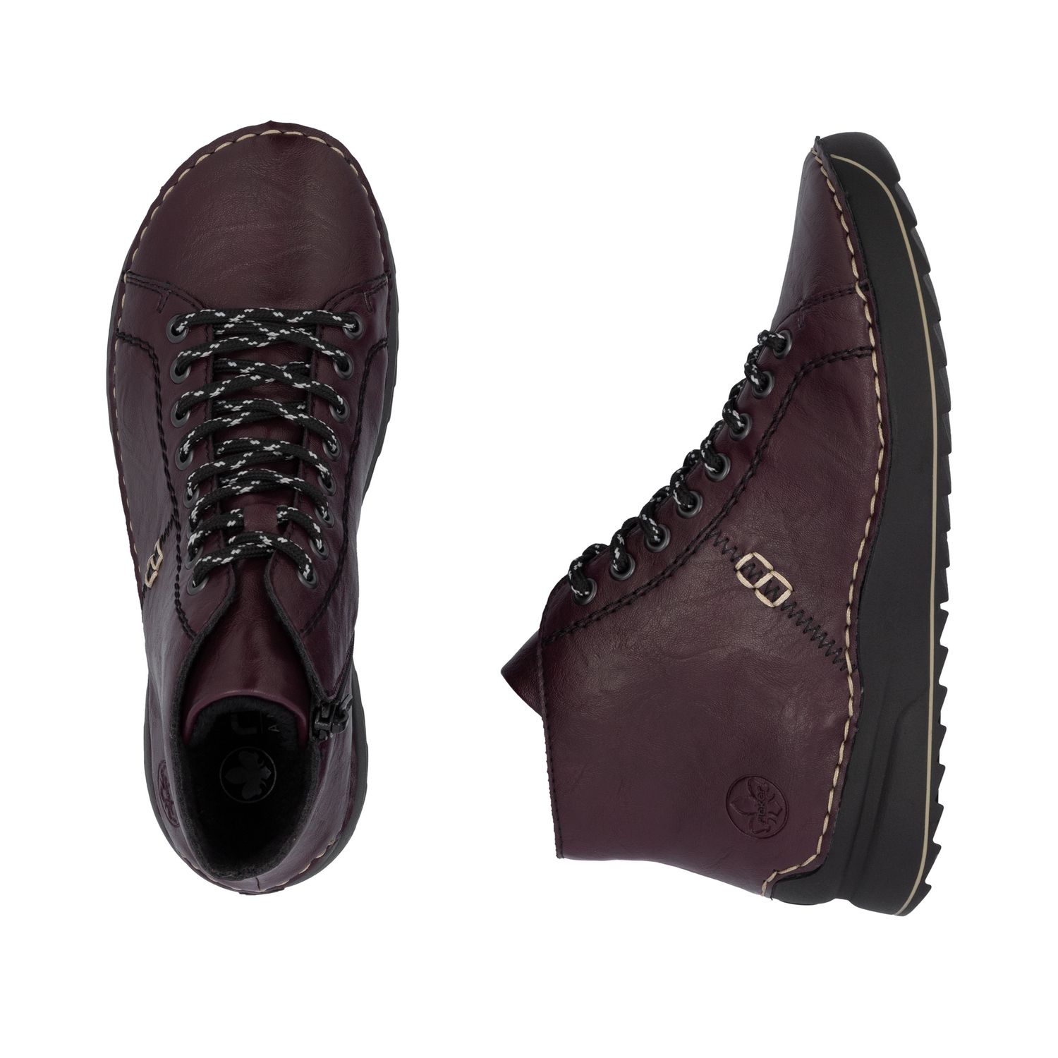 Lace-Up Ankle Boots in Red
