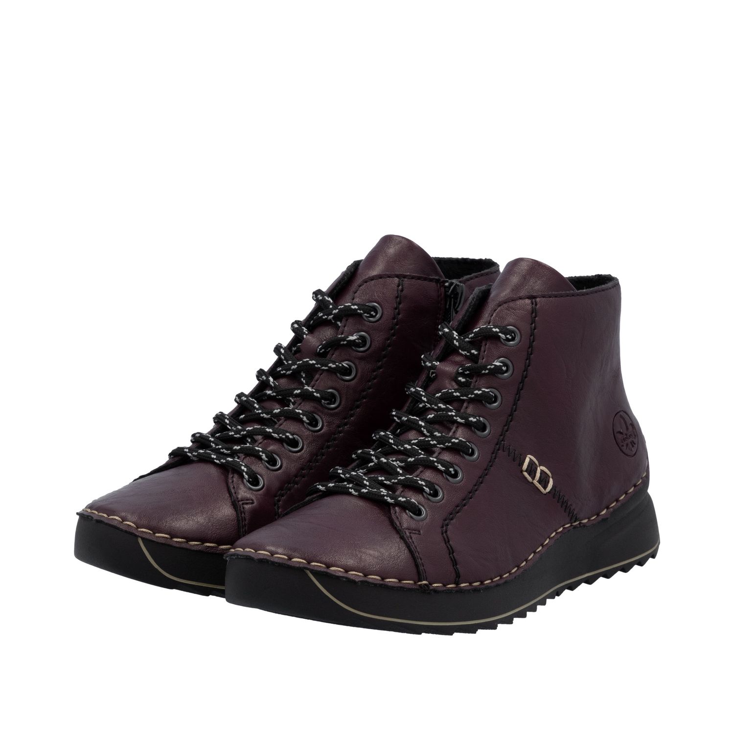 Lace-Up Ankle Boots in Red
