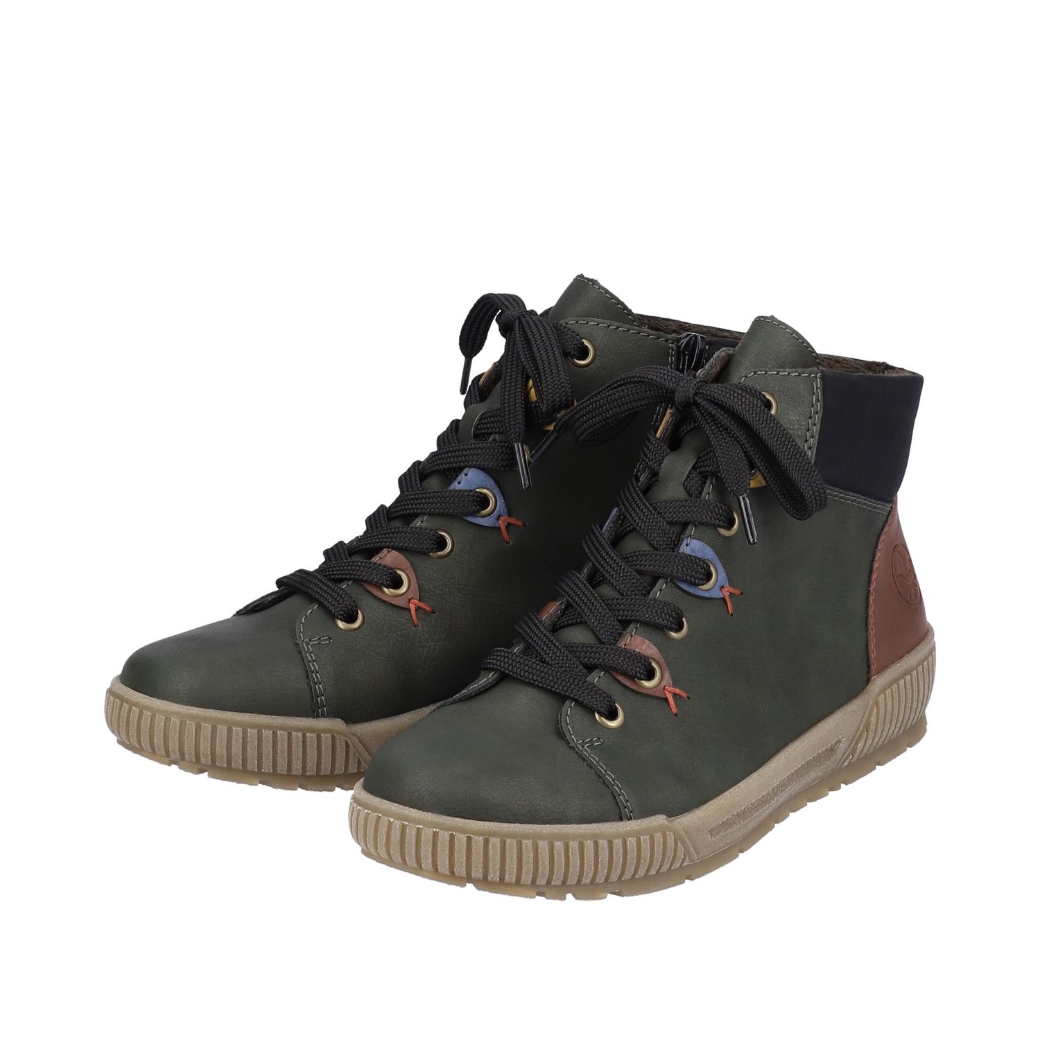 Lace-Up Ankle Boots in Green