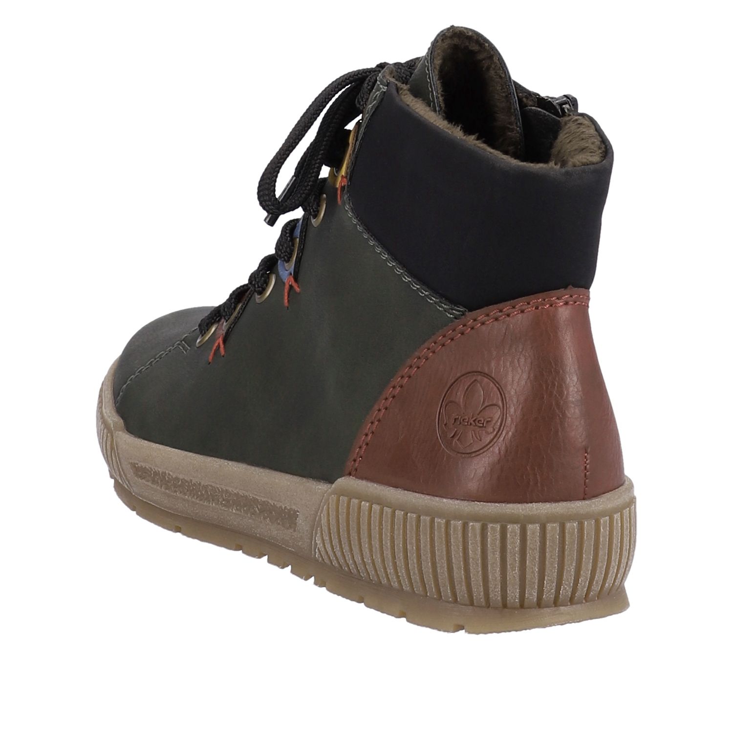 Lace-Up Ankle Boots in Green