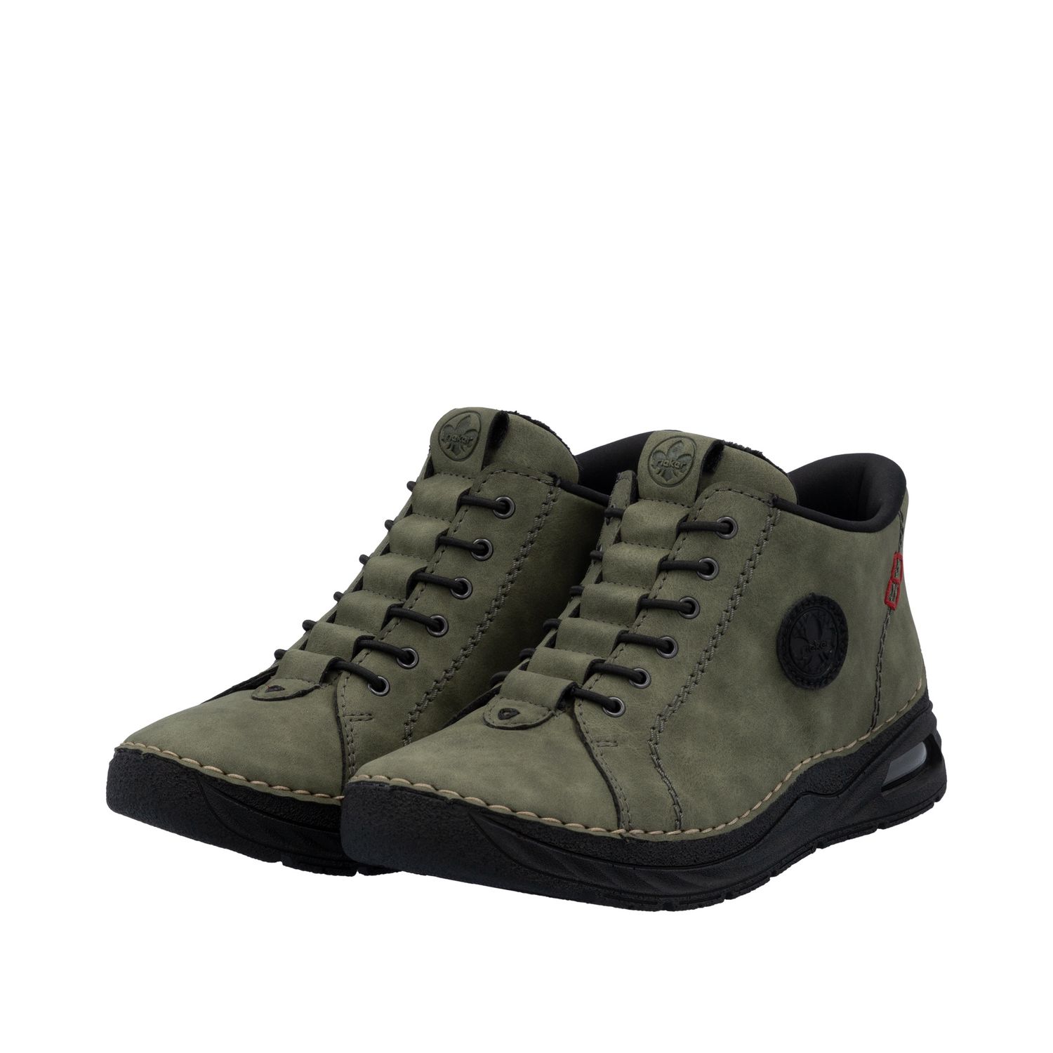 Ankle Boots with Elastic Laces in Green