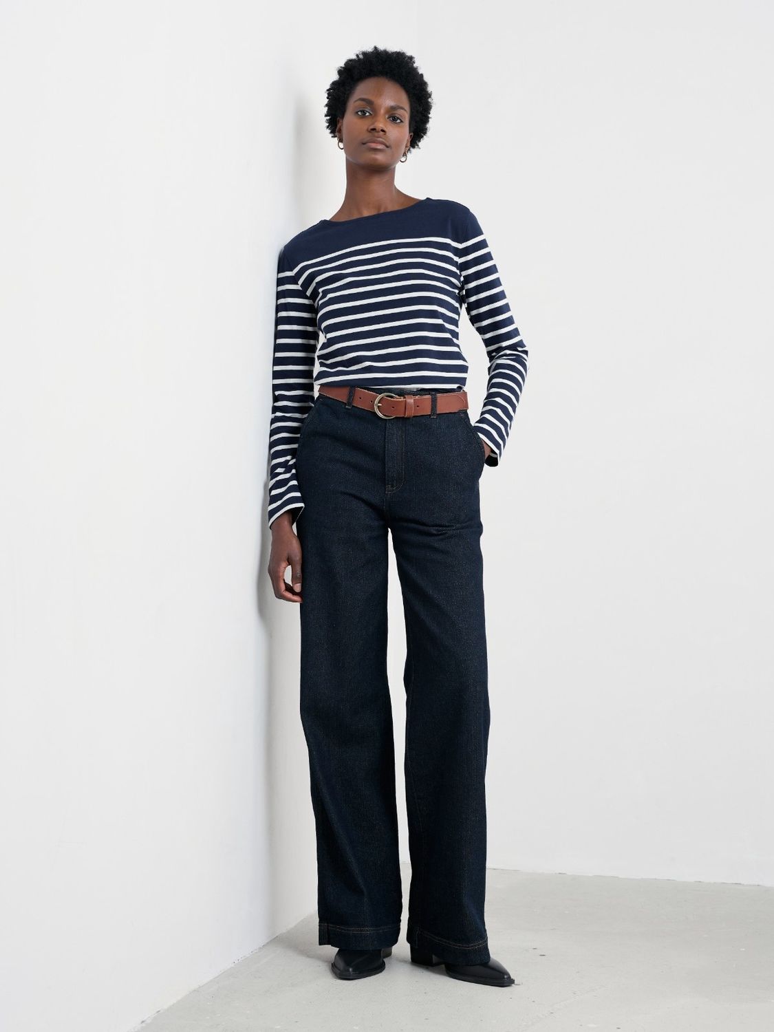 Sailor Shirt in Falmouth Breton Horizon Chalk