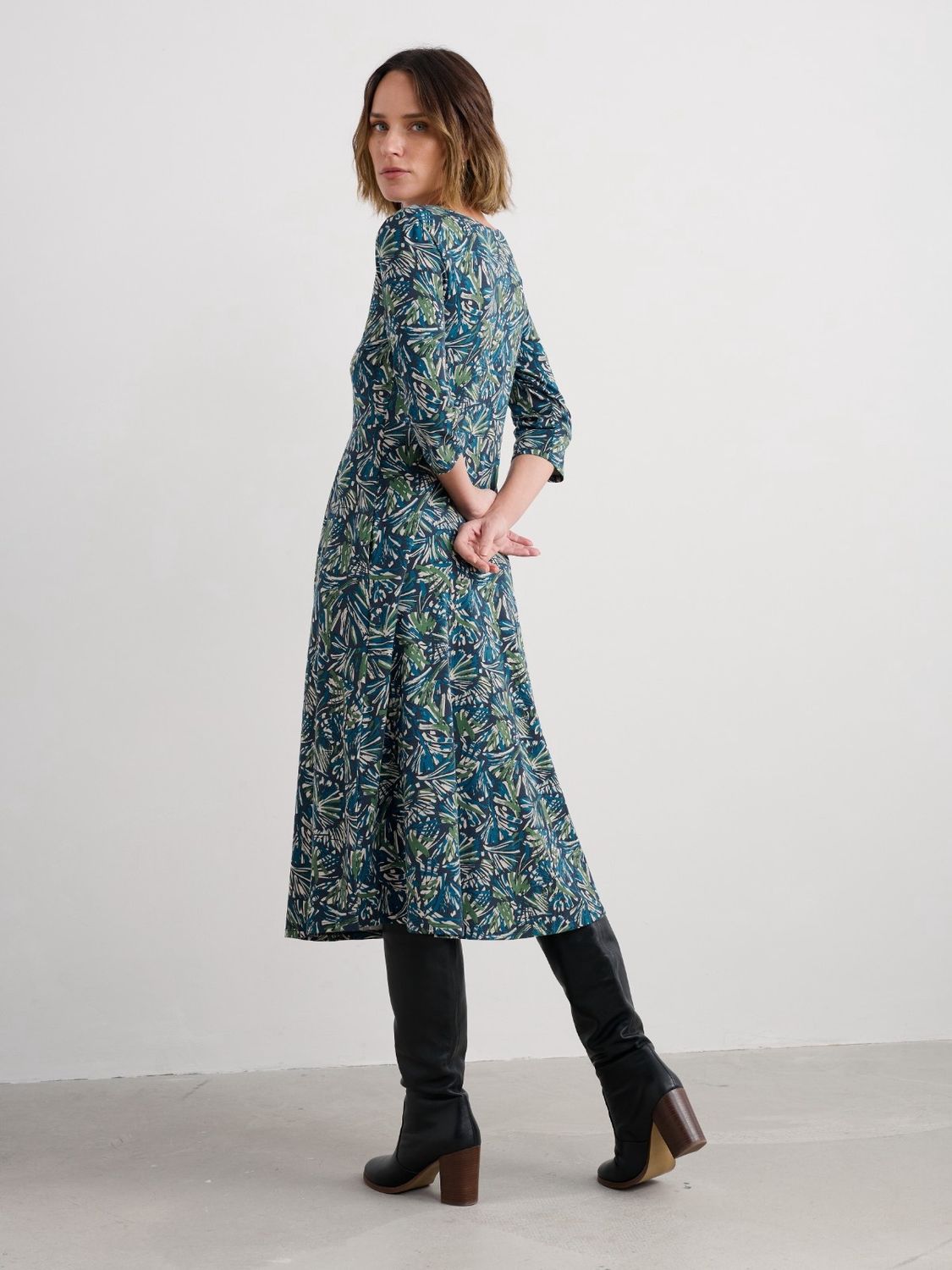 Veronica Dress in Artist Marks Maritime