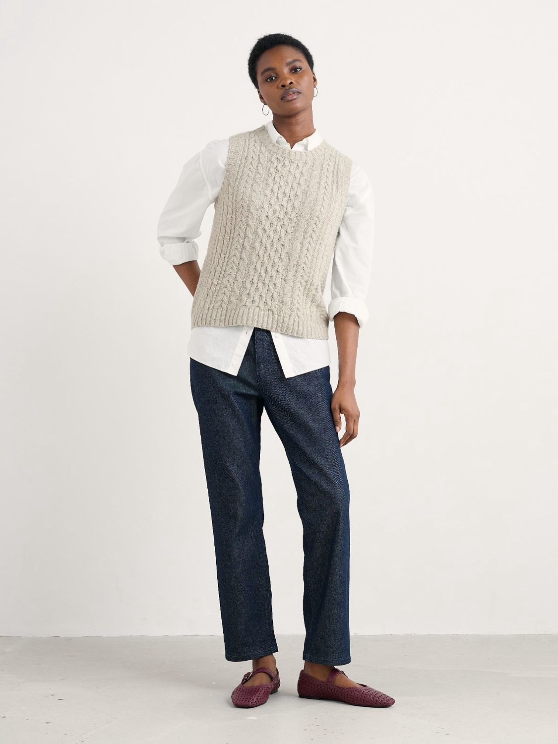 Newlyn Vest in Aran
