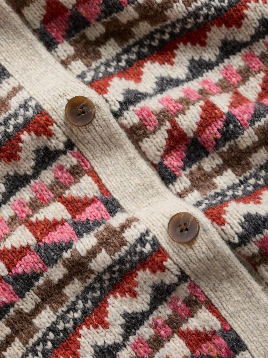 Dawson Pick Vest Fairisle in Zig Zag Geo Aran Red Sail