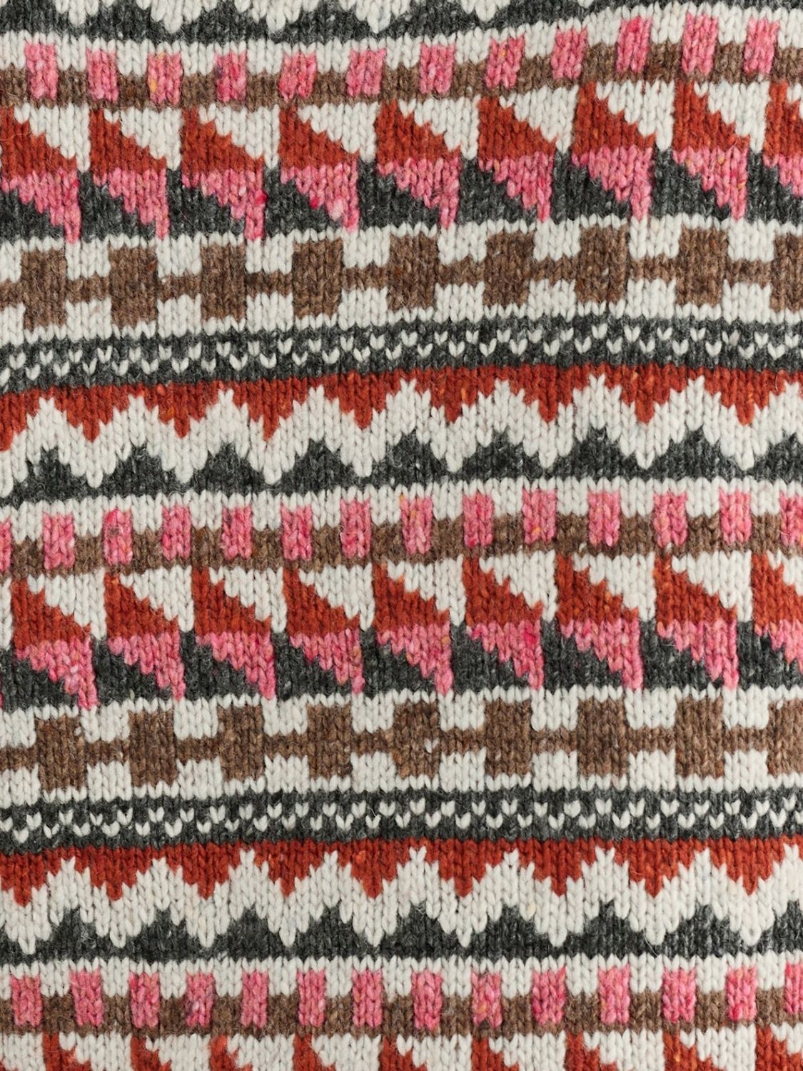 Dawson Pick Vest Fairisle in Zig Zag Geo Aran Red Sail