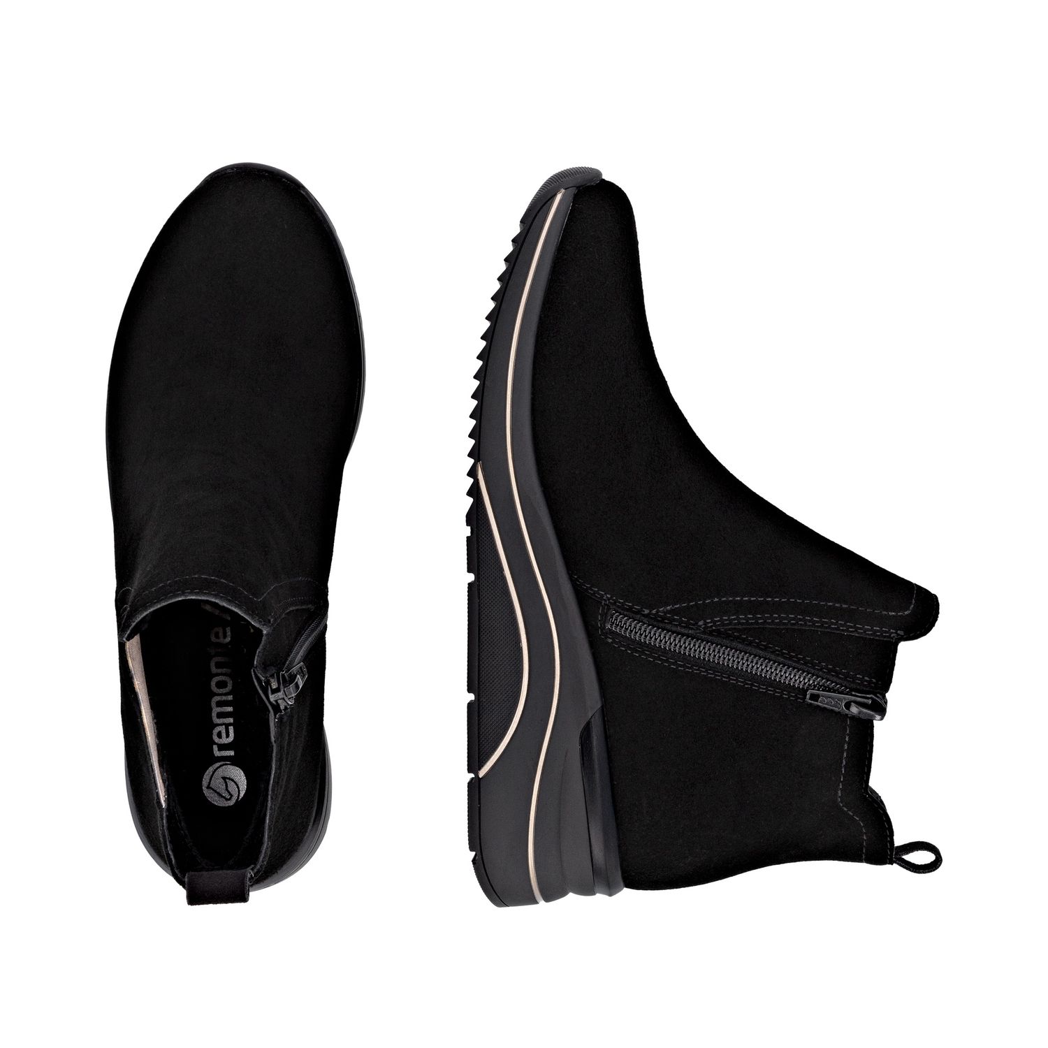 Wedge Ankle Boot in Black Combi