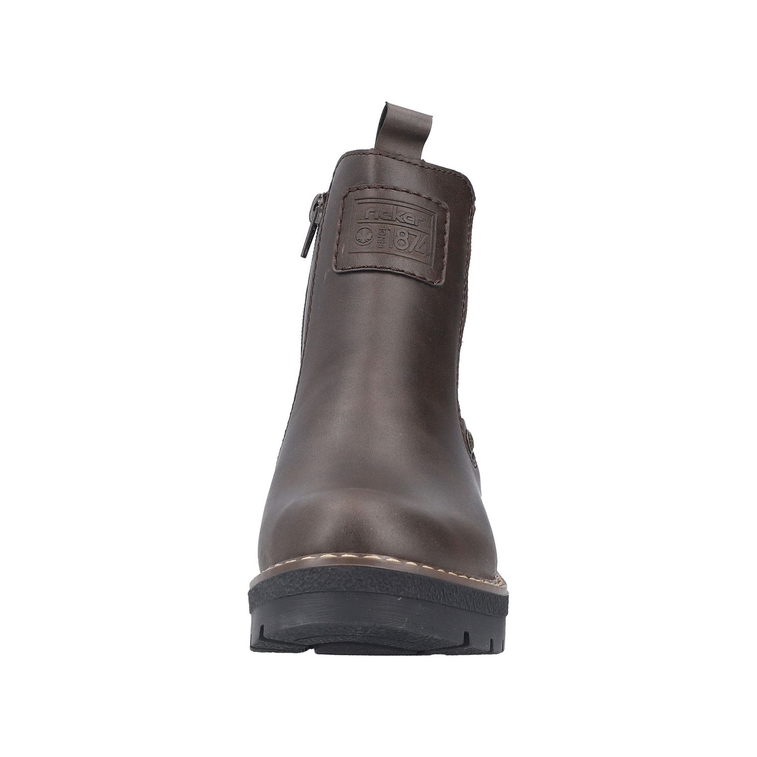 Ankle Boots with Front Detail in Brown