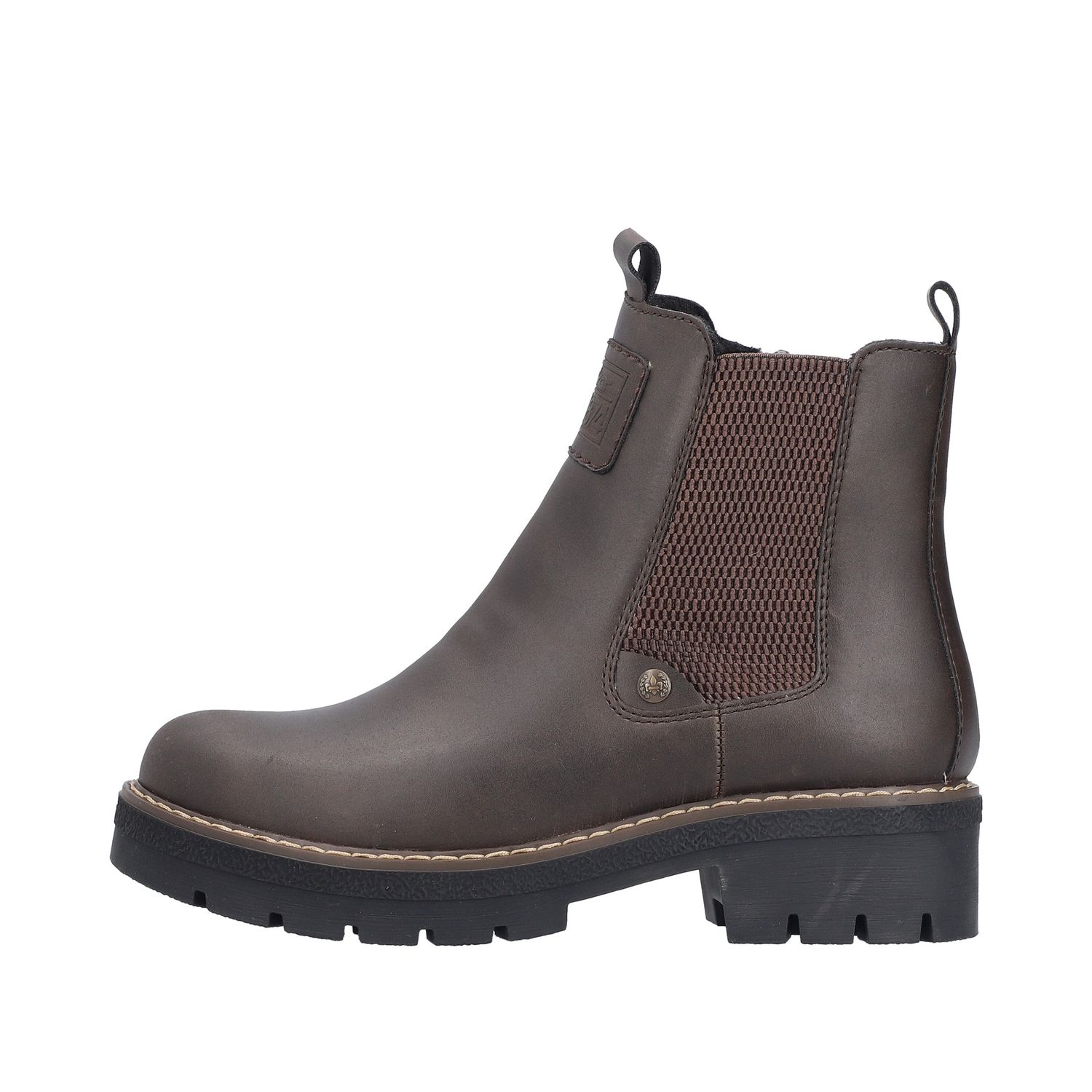 Ankle Boots with Front Detail in Brown