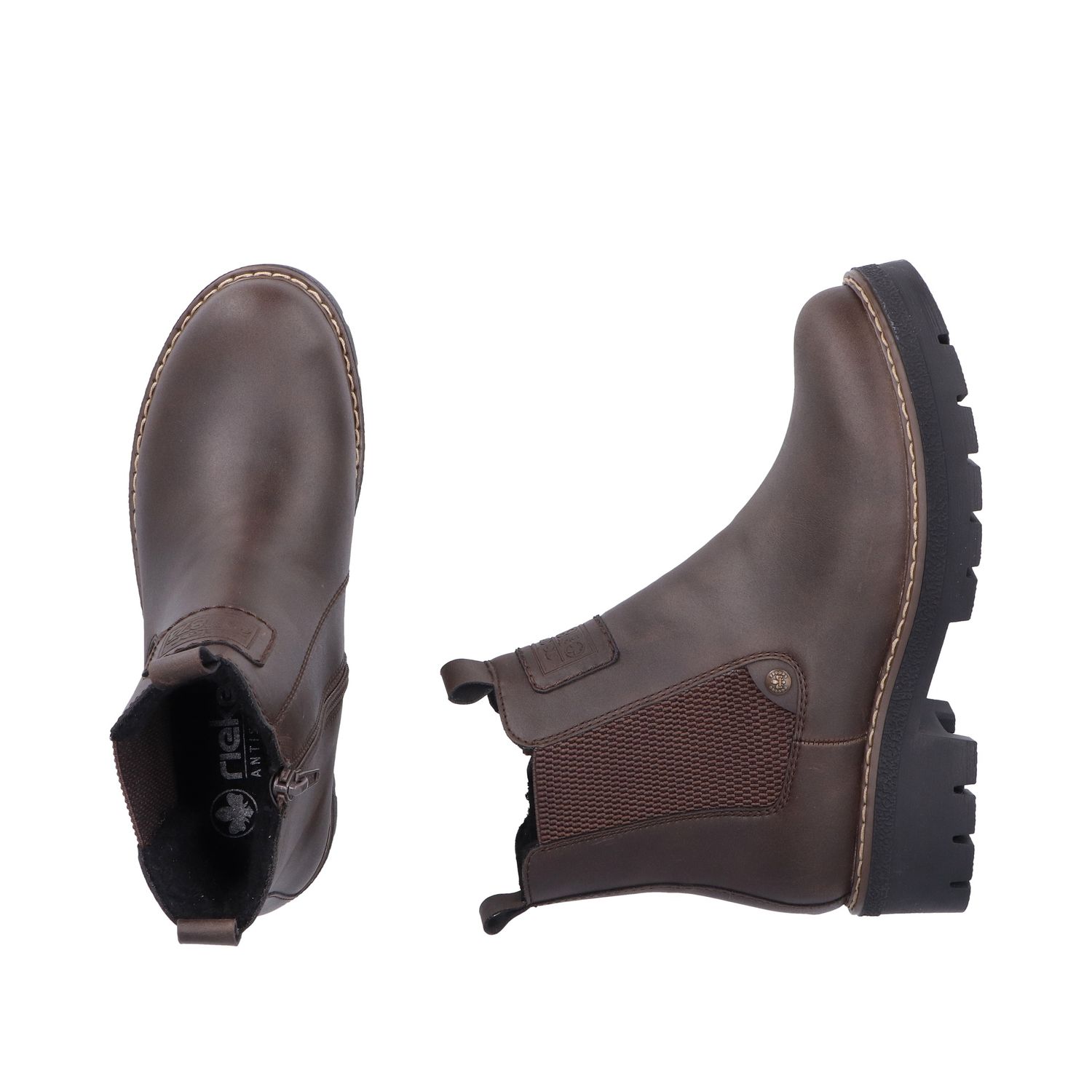 Ankle Boots with Front Detail in Brown