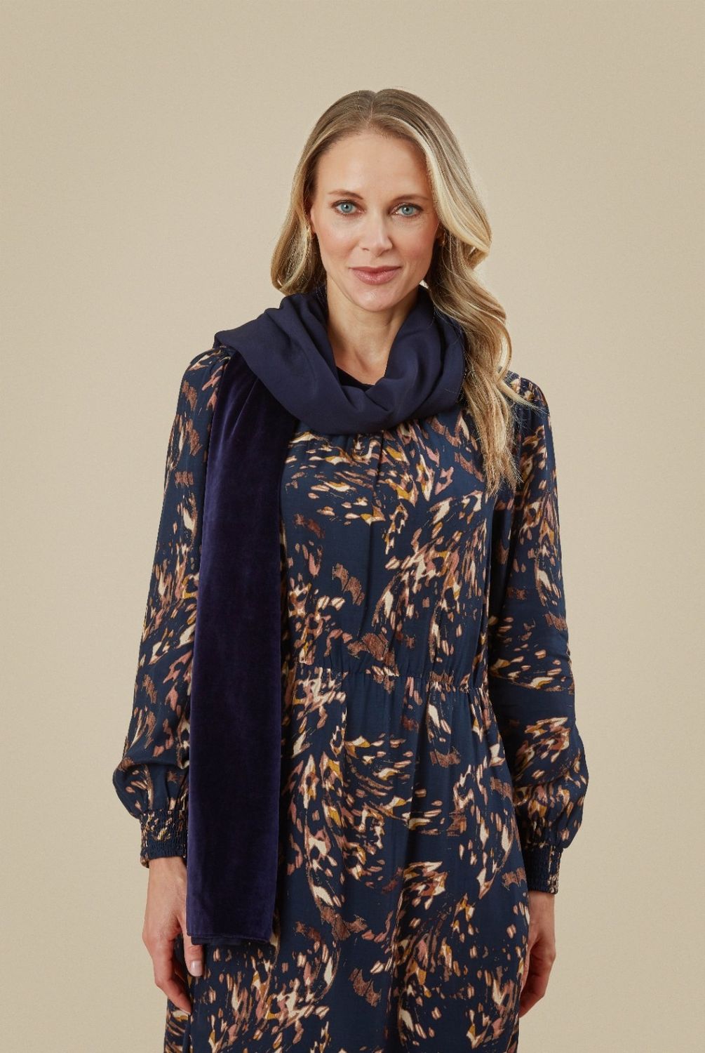 Verity Shawl Solid Stretch Velvet In Purple Moonlight