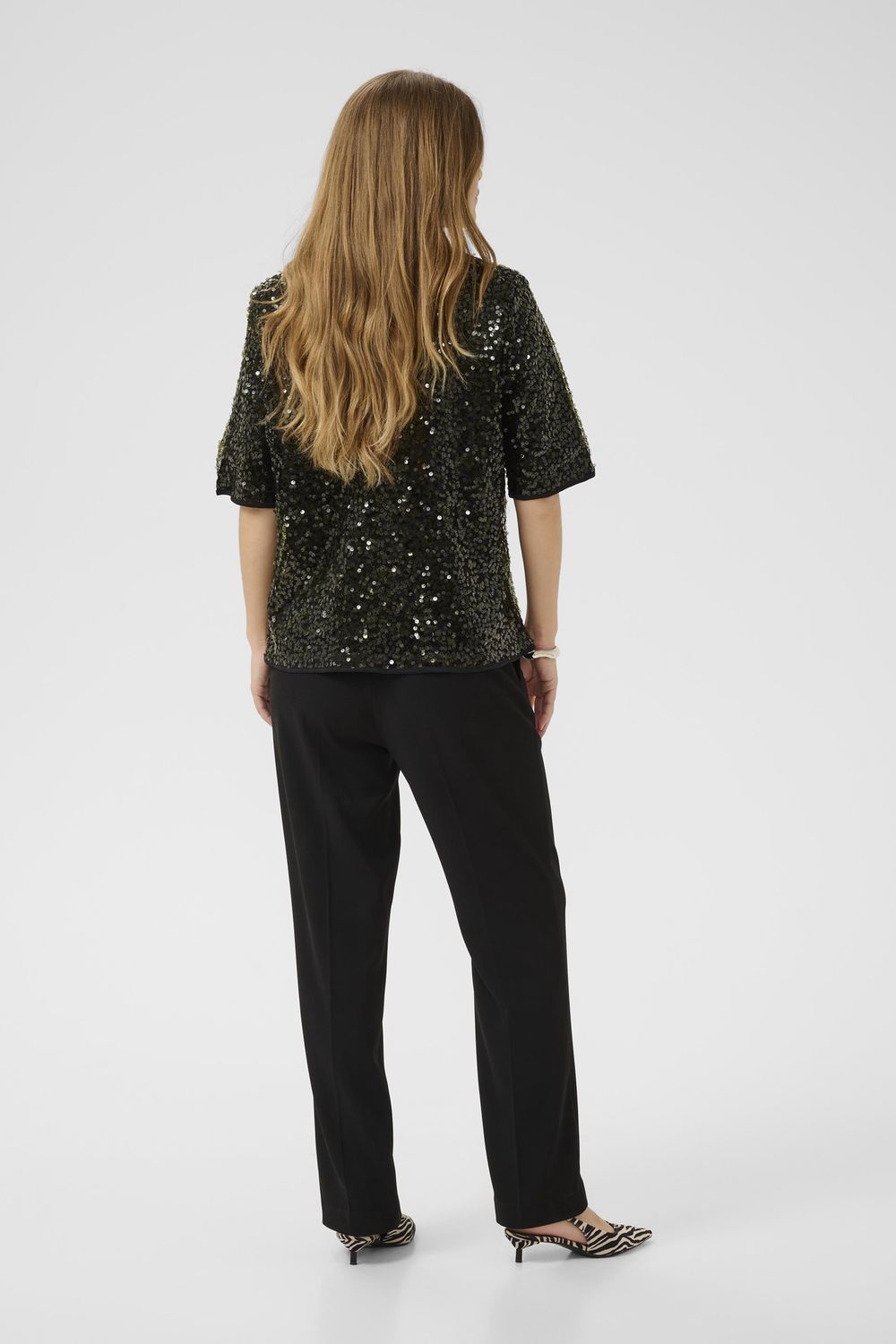 Melia SS Blouse in Olive Night